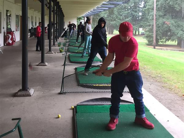 Students from Helensview's health and PE class had a great Friday at the driving range.