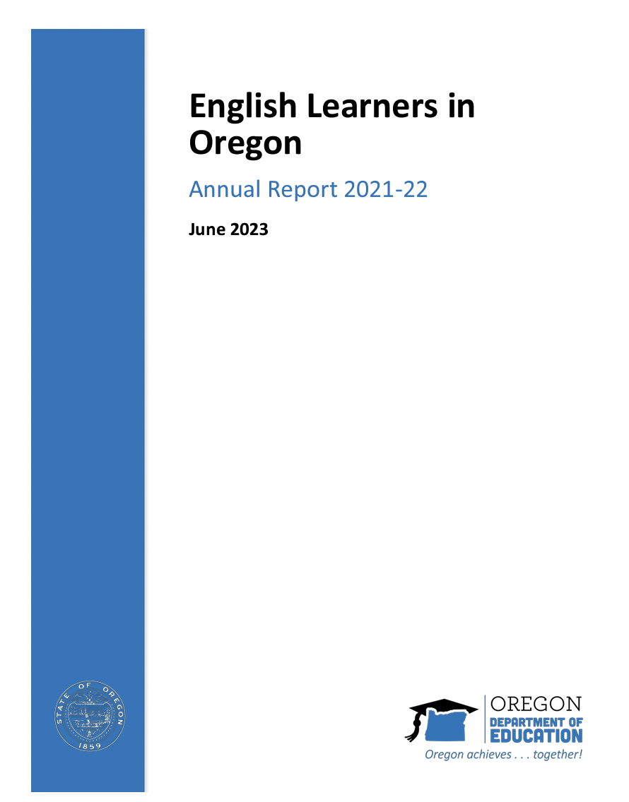 ODE Report Cover English Learner