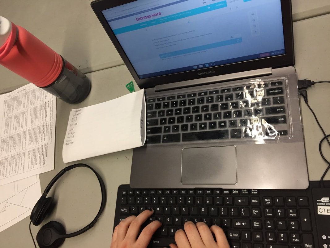 student using computer