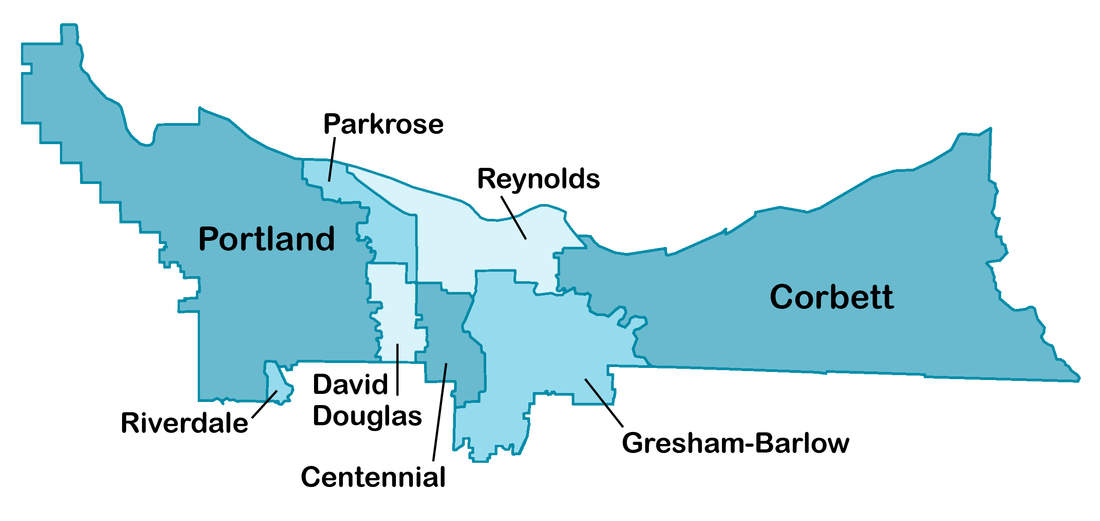 Simple map of MESD Districts