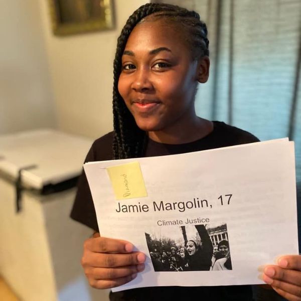 Diamond, a student from Helensview School, received a school work packet for social studies, science, language arts, creative writing and math on March 17, 2020.